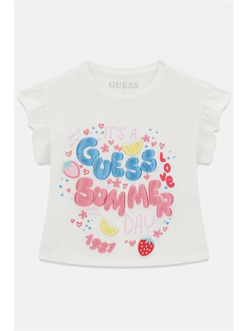 Maglietta glitter con logo GUESS | K6GI11K6YW4/G011